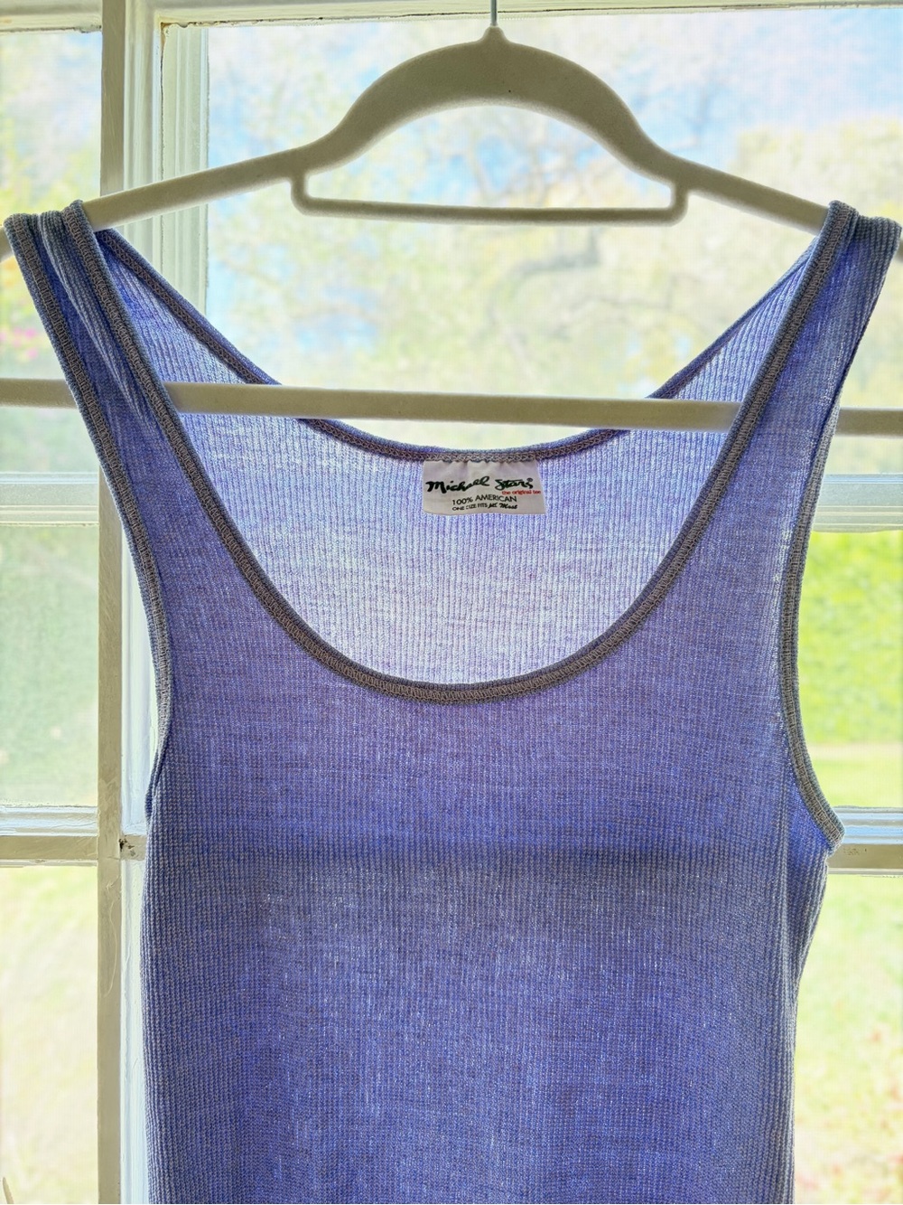 Vintage Michael Stars Lavender Ribbed Scoop Tank